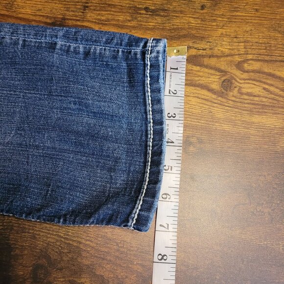 Silver Jeans Sz 30 Suki Capri Mid Rise Tummy Control Thick Stitch Stretch Denim - Picture 12 of 13